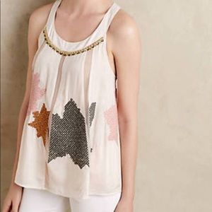 Anthropologie Beaded Pia Tank by Floreat